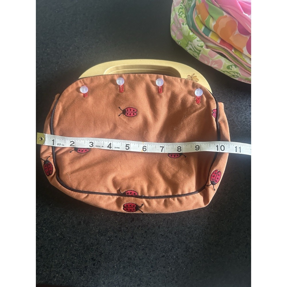 VTG Lilly Pulitzer Wood Handle Bermuda Bag with four Additional button on covers - Picture 14 of 16